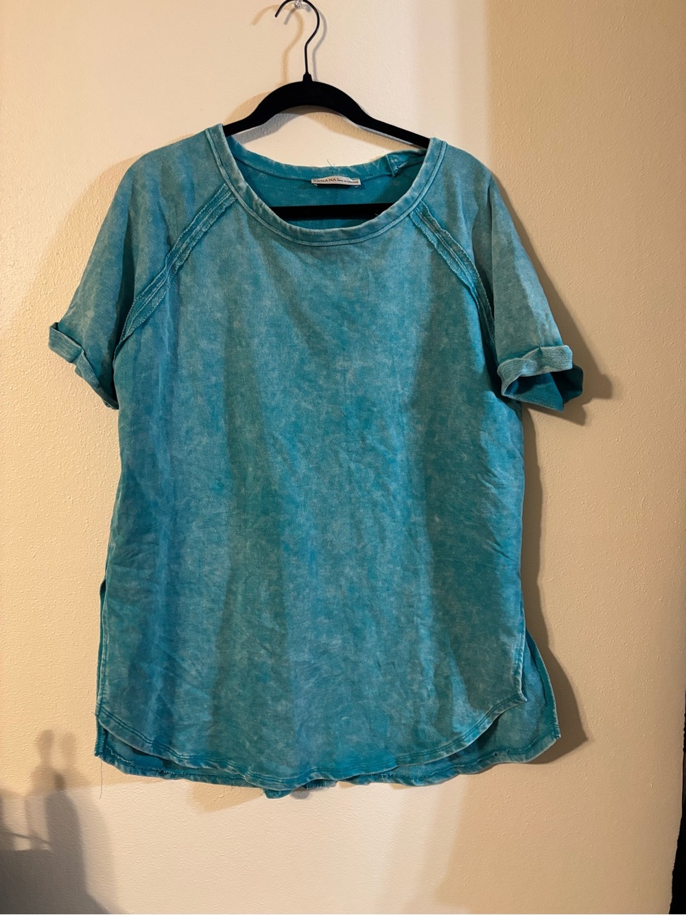 Zenana Outfitters Washed Teal Short Sleeve Tee